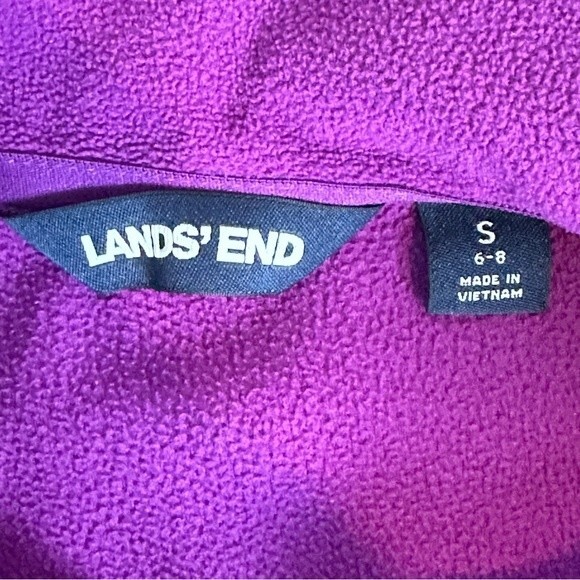 Lands’ End Lightweight Fleece Quarter Zip Pullover Purple S - Picture 3 of 8